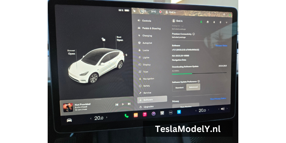 Tesla Model Y Software updates and integration